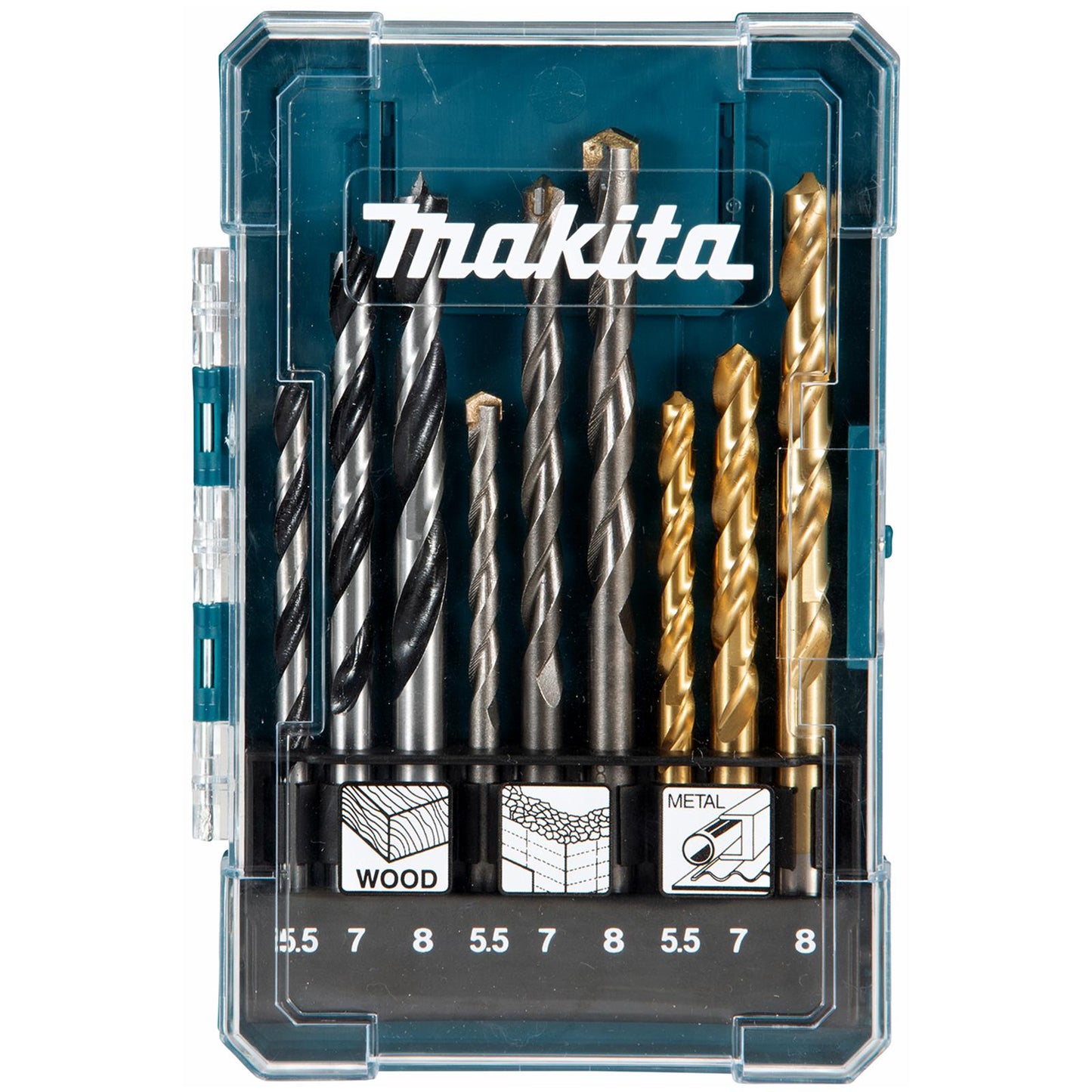 Makita 13pc Drill Bit Set ā All-Purpose Use: Wood, Metal, Concrete