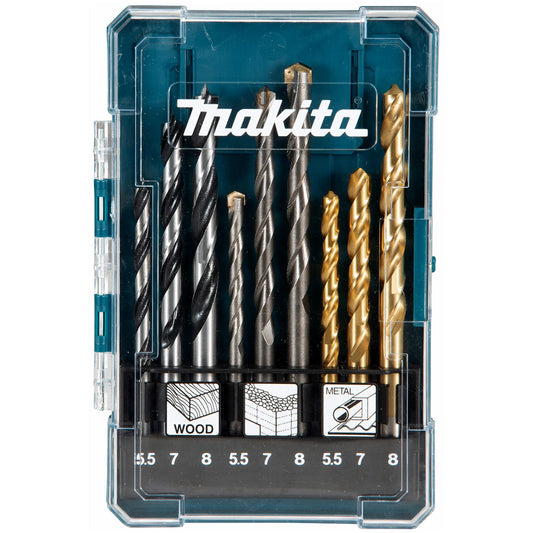Makita 13pc Drill Bit Set – All-Purpose Use: Wood, Metal, Concrete